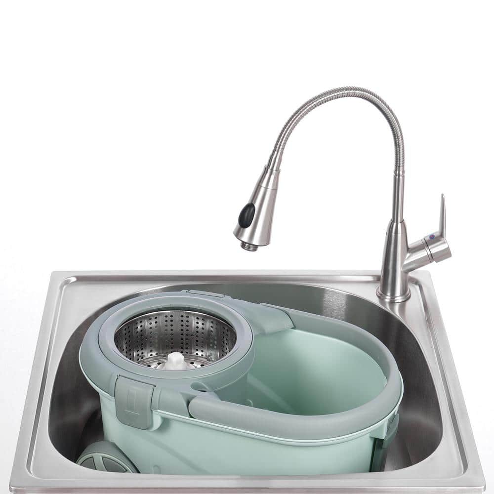 Glacier Bay 24 in Utility Sink with Stainless Steel Basin, Faucet & Cabinet