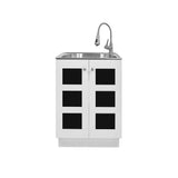 Glacier Bay 24 in Utility Sink with Stainless Steel Basin, Faucet & Cabinet