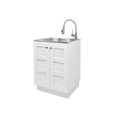 Glacier Bay 24 in Utility Sink with Stainless Steel Basin, Faucet & Cabinet