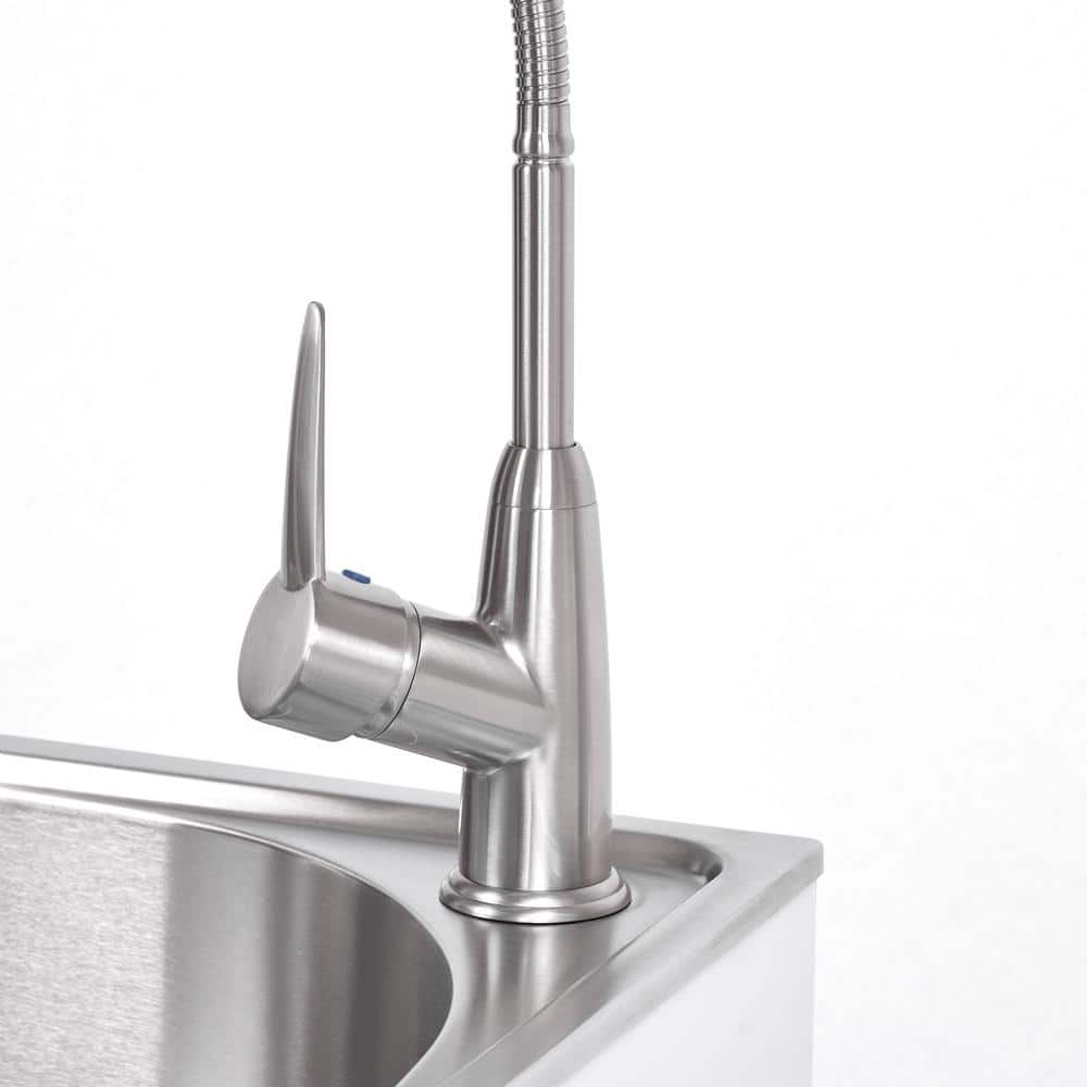 Glacier Bay 24 in Utility Sink with Stainless Steel Basin, Faucet & Cabinet