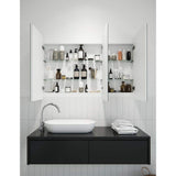 Glass Warehouse Ezri 48 in. W x 32 in. H x 4.75 in. D White Recessed Medicine Cabinet with Mirror