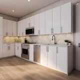 Cambridge Radiance 24 in. W x 24 in. D x 34.5 in. H Ready to Assemble Slab Base Kitchen Cabinet in White Gloss