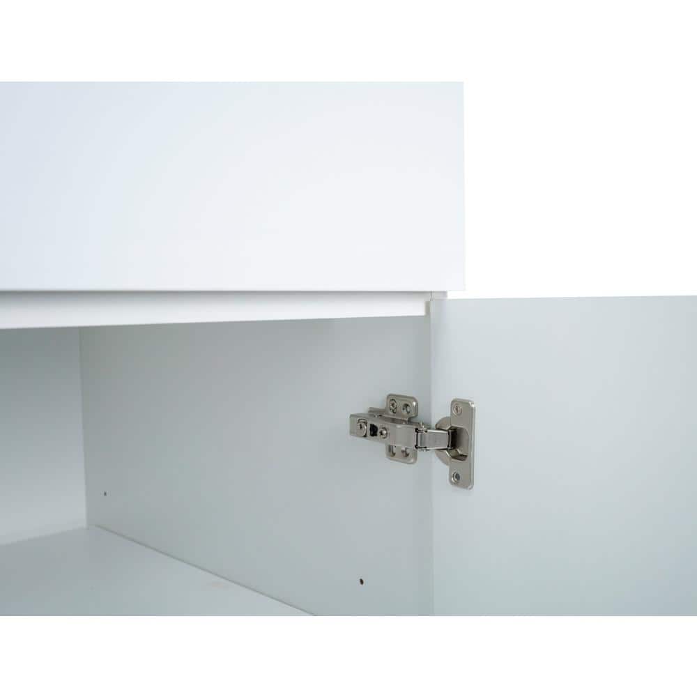 Cambridge Radiance 24 in. W x 24 in. D x 34.5 in. H Ready to Assemble Slab Base Kitchen Cabinet in White Gloss