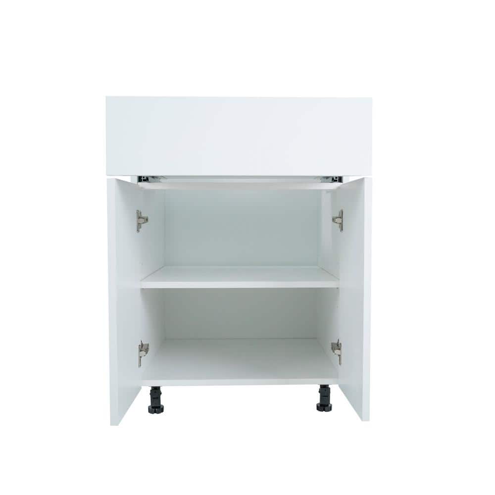 Cambridge Ready to Assemble White Gloss 36 in. Base Kitchen Cabinet, 1-Drawer (36 in. W x 24 in. D x 34.50 in. H)
