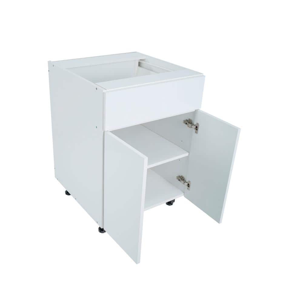 Cambridge Ready to Assemble White Gloss 36 in. Base Kitchen Cabinet, 1-Drawer (36 in. W x 24 in. D x 34.50 in. H)