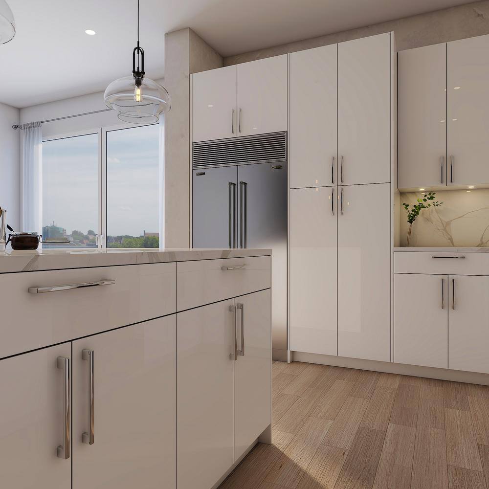 Cambridge Ready to Assemble White Gloss 36 in. Base Kitchen Cabinet, 1-Drawer (36 in. W x 24 in. D x 34.50 in. H)