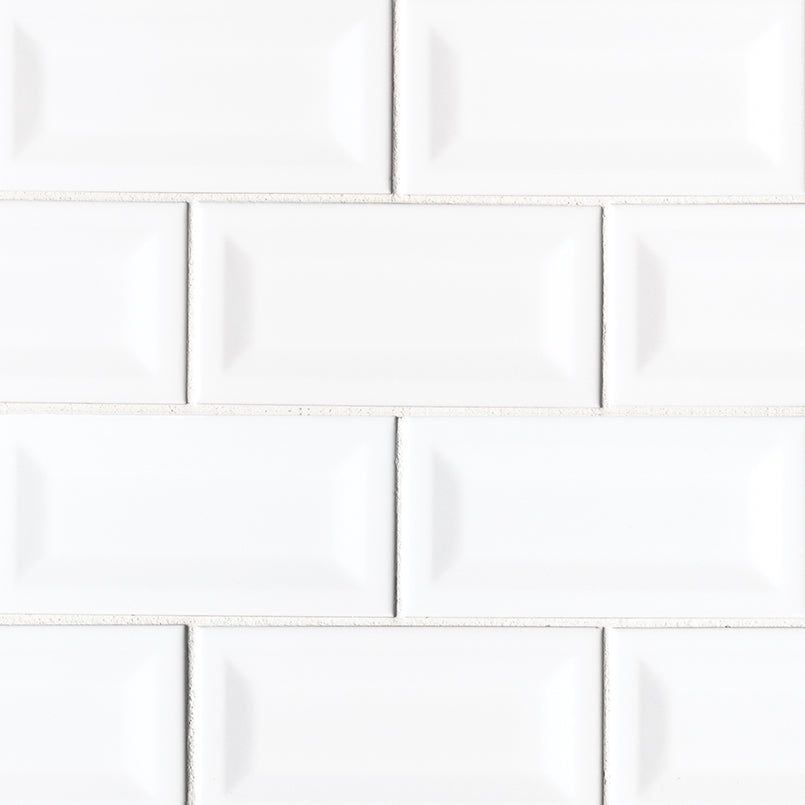 MSI Retro Blanco Inverted Beveled 3 in. x 6 in. Glossy Ceramic White Subway Tile (11 sq. ft./case)