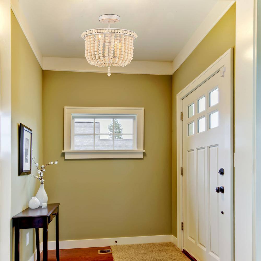 Vanity Art 12.6 in. 2-Light White Plus Gold Unique/Statement Bowl Flush Mount