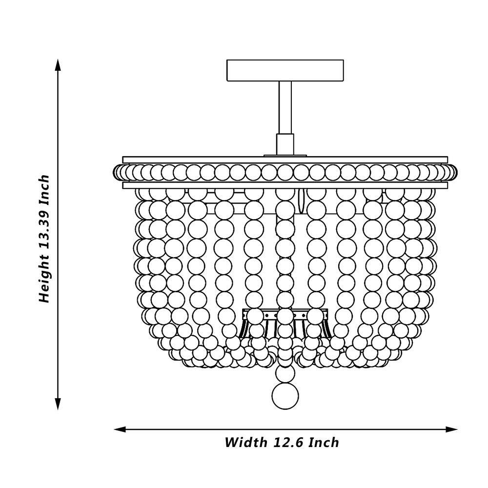 Vanity Art 12.6 in. 2-Light White Plus Gold Unique/Statement Bowl Flush Mount
