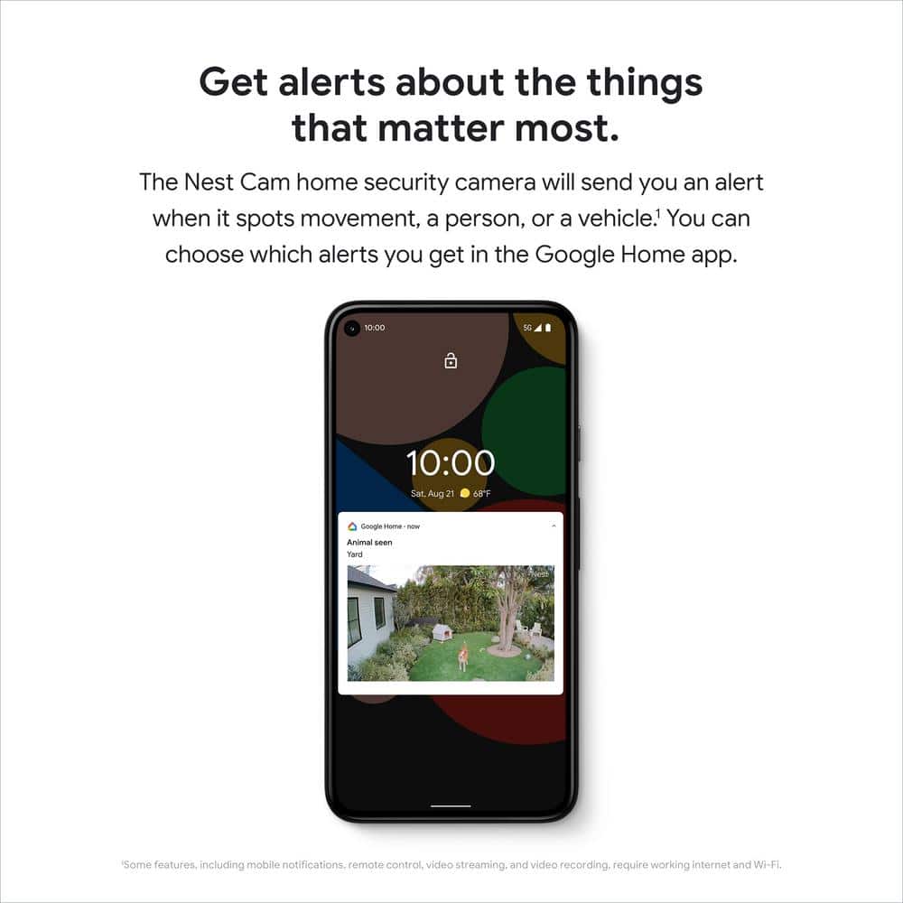 Google Nest Cam (Battery) - Outdoor or Indoor Security Camera (2-Pack) + 2 Weatherproof Cables (5M)