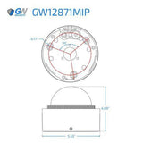 GW Security GW12871MIP 12 MP IP POE 3X Optical Zoom 3.6 mm to 11 mm Motorized Lens Dome Security Camera with Built-In Microphone
