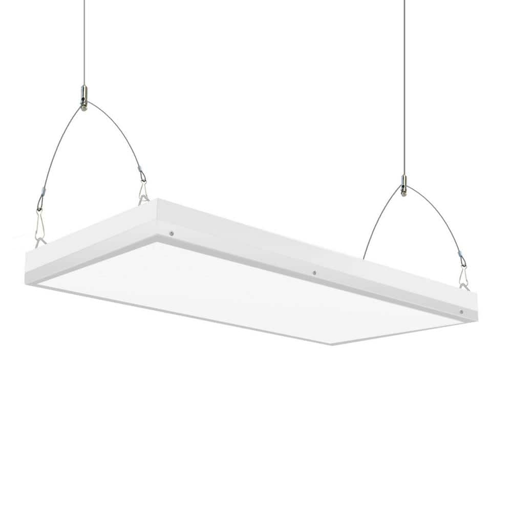 Honbei 2 ft. 500-Watt Equivalent Integrated LED White High Bay Light, 16000Lumens Industrial Workshop Linear Hanging Light