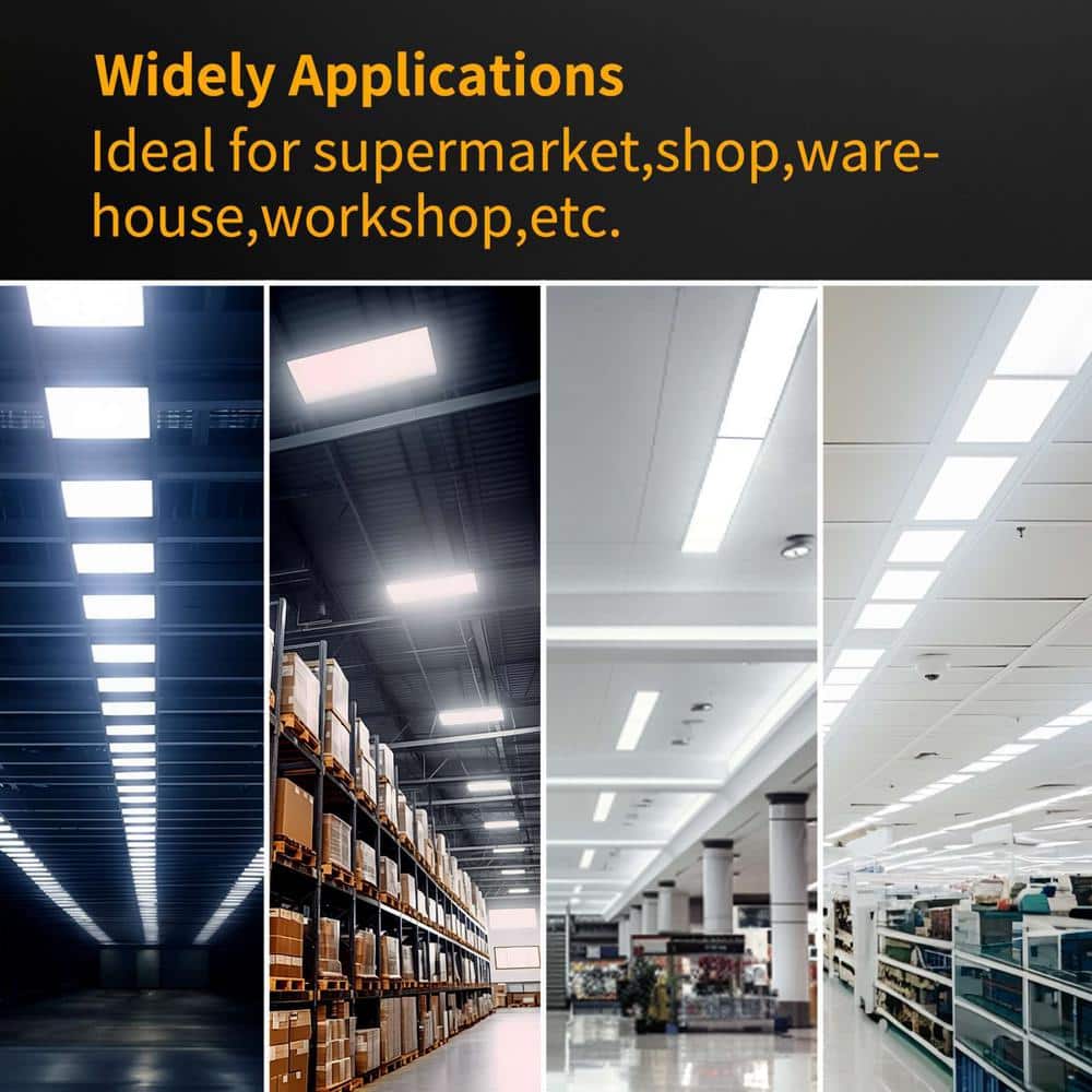 Honbei 2 ft. 500-Watt Equivalent Integrated LED White High Bay Light, 16000Lumens Industrial Workshop Linear Hanging Light