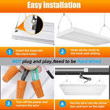 Honbei 2 ft. 500-Watt Equivalent Integrated LED White High Bay Light, 16000Lumens Industrial Workshop Linear Hanging Light