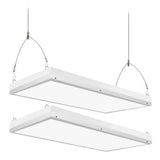 Honbei 2 ft. 500-Watt Equivalent Integrated LED White High Bay Light, 5000K Daylight Linear Hanging Light for Warehouse 2Pack