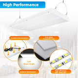 Honbei 2 ft. 500-Watt Equivalent Integrated LED White High Bay Light, 5000K Industrial Workshop Linear Hanging Light (6-Pack)