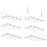 Honbei 2ft. 500-Watt Equivalent Integrated LED White High Bay Light, 5000K Industrial Workshop Linear Hanging Light, ETL 6-Pack