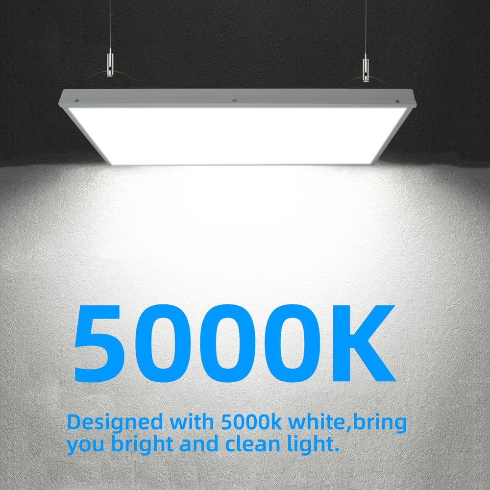 WYZM 2 ft. 400-Watt Equivalent Integrated LED White Shop High Bay Light with 16000 Lumens 5000K