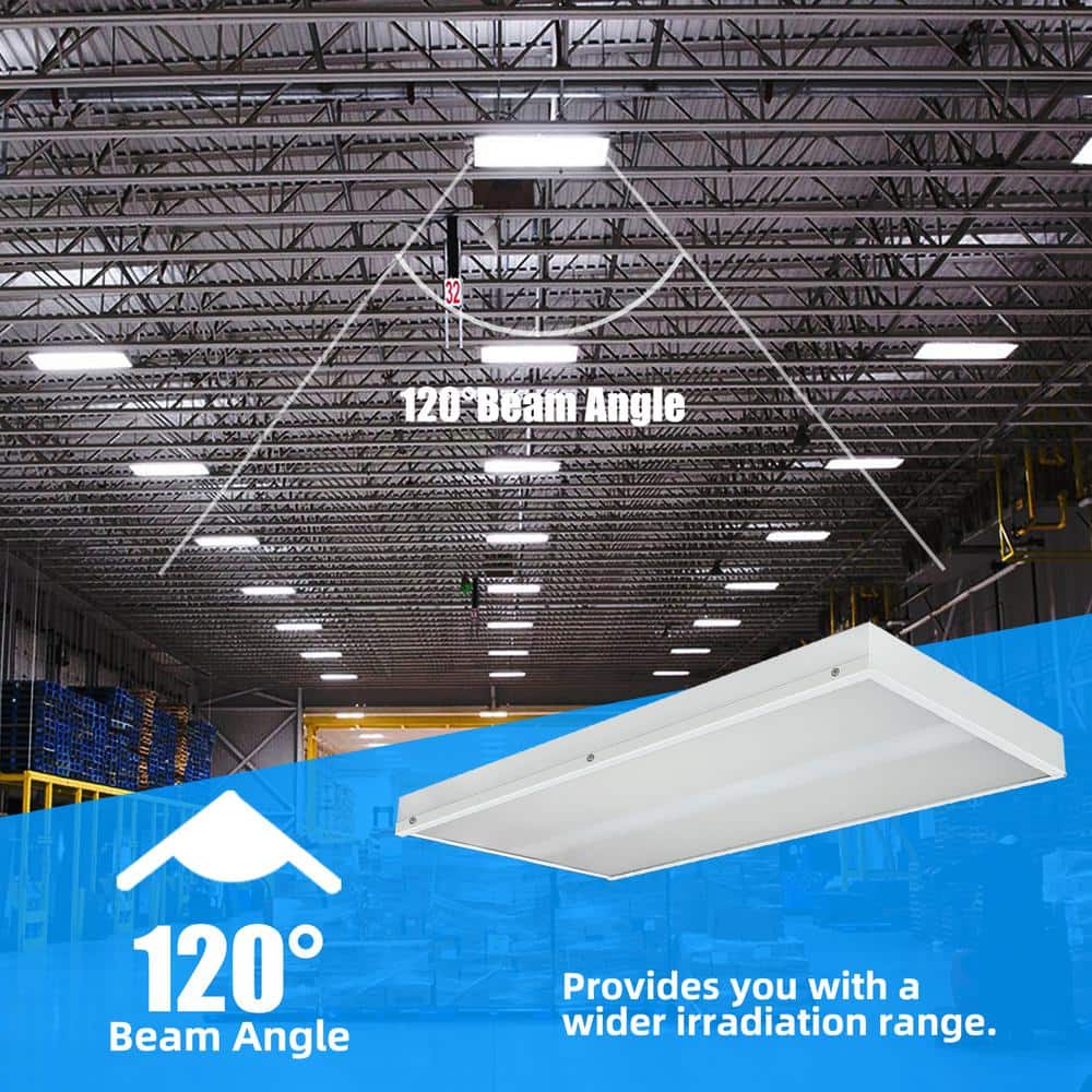 WYZM 2 ft. 400-Watt Equivalent Integrated LED White High Bay Light with 16000Lumens 120-277V 5000K Daylight (4-Pack)