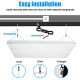 WYZM 2 ft. 400-Watt Equivalent Integrated LED White High Bay Light with 16000Lumens 120-277V 5000K Daylight (4-Pack)