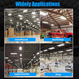 WYZM 2 ft. 400-Watt Equivalent Integrated LED White High Bay Light with 16000Lumens 120-277V 5000K Daylight (4-Pack)