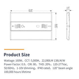 LEDone 2 ft. Linear 160-Watt Equivalent Integrated LED Dimmable Galvanized Steel White High Bay Light, 5000K