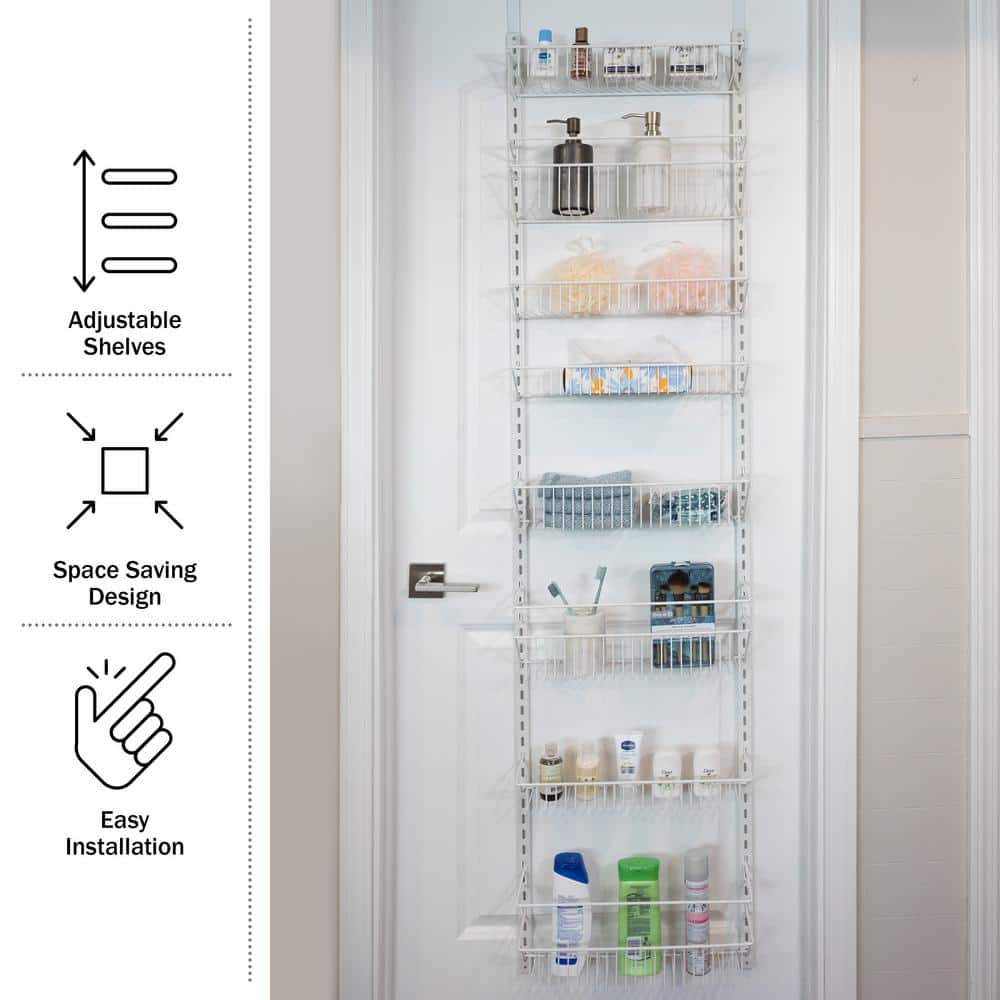 HOME-COMPLETE 74 in. H White Metal Hanging Closet Organizer