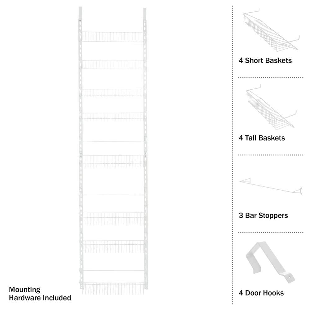 HOME-COMPLETE 74 in. H White Metal Hanging Closet Organizer