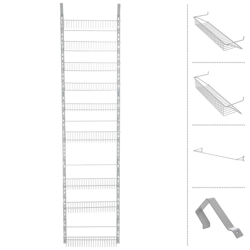 HOME-COMPLETE 74 in. H White Metal Hanging Closet Organizer