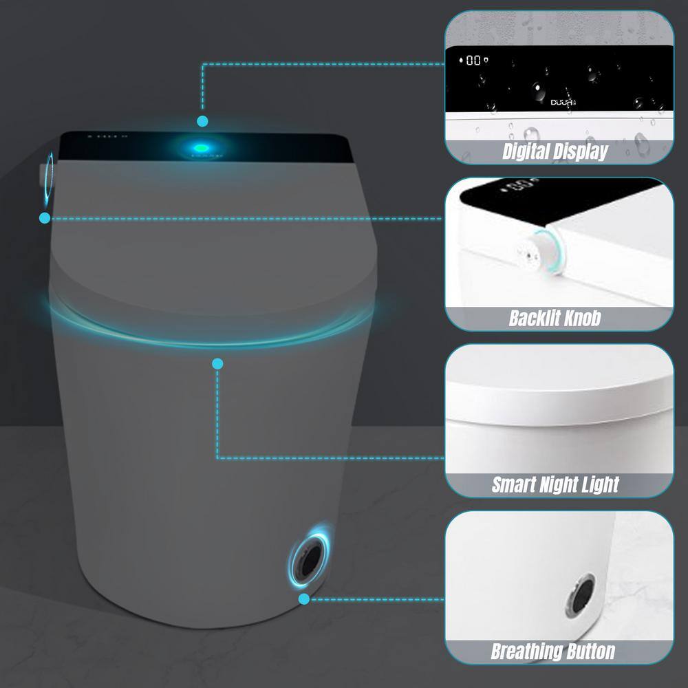 HOMEMYSTIQUE Intelligent Toilet Bidet with Auto Flush & Heated Seat