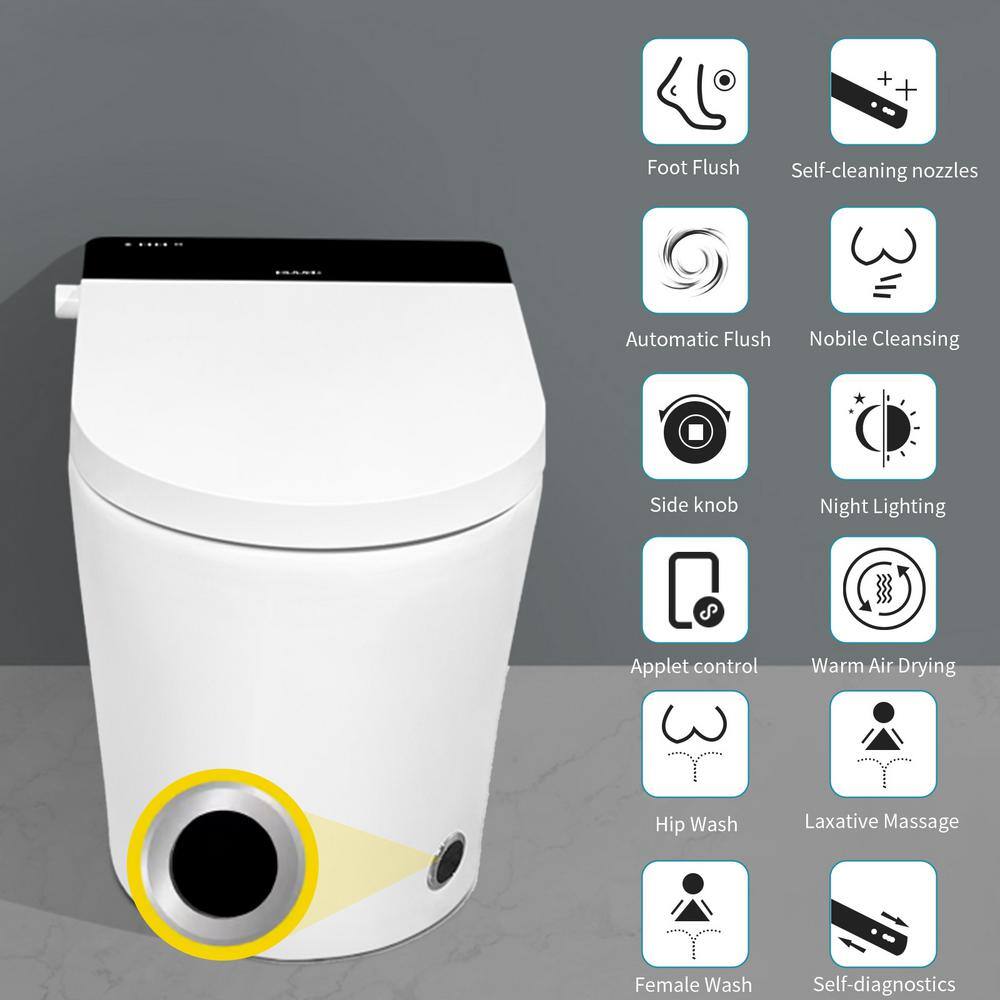 HOMEMYSTIQUE Intelligent Toilet Bidet with Auto Flush & Heated Seat