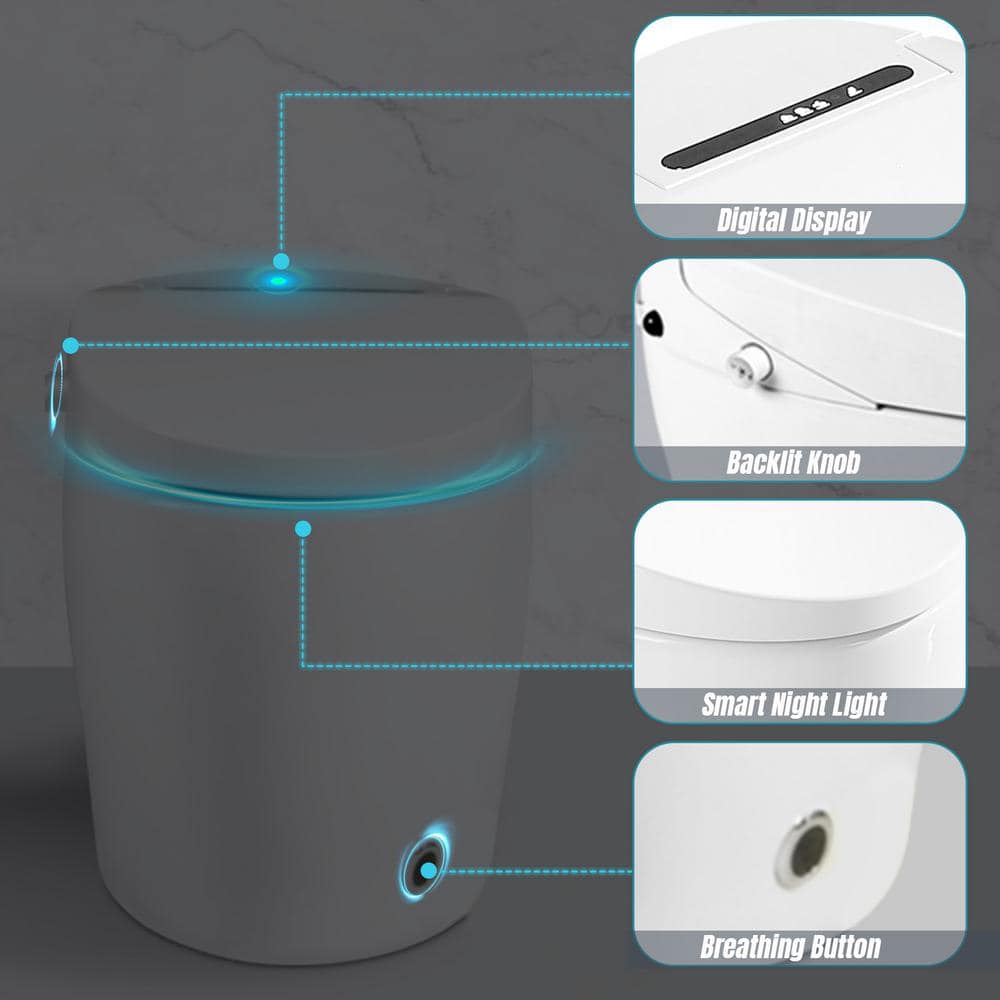 HOMEMYSTIQUE Height Intelligent Toilet Bidet with Auto Flush and Heated Seat