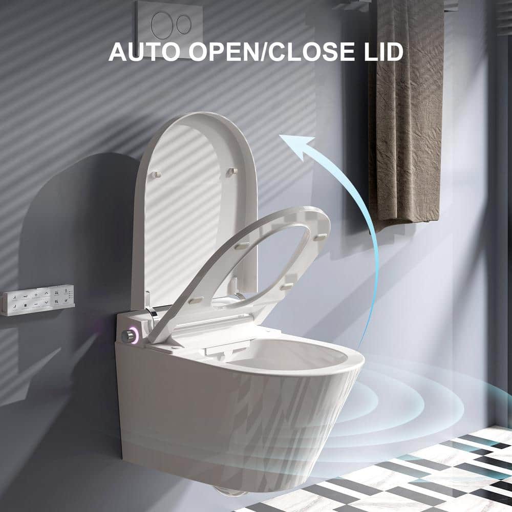 HOROW Wall Hung Elongated Smart Toilet Bidet with Night Light and Heated Seat
