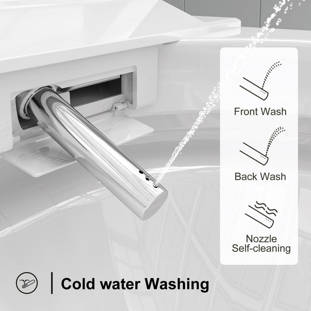 HOROW 1.27 GPF Tankless Elongated Smart Bidet Toilet with ADA Seat Height