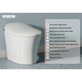 HOROW 1/1.27 GPF Tankless Smart Toilet Bidet with Dual Flush System, White