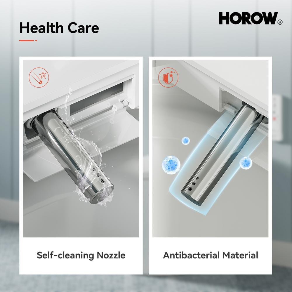 HOROW 1/1.27 GPF Tankless Smart Toilet Bidet with Dual Flush System, White
