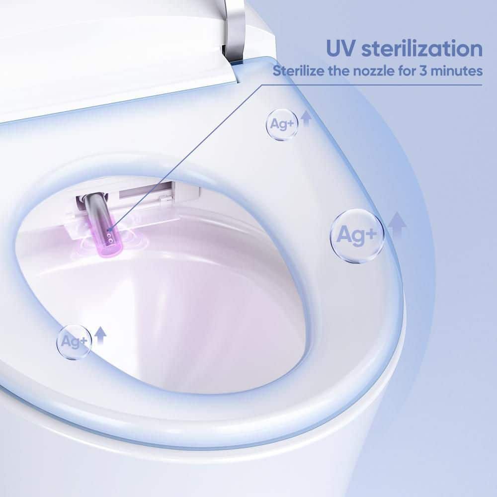 HOROW Elongated Smart Toilet Bidet with Auto Features and Remote - White