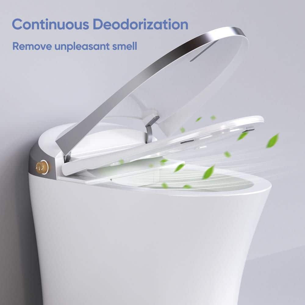 HOROW Elongated Smart Toilet Bidet with Auto Features and Remote - White