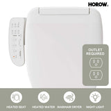 HOROW ADA Chair Height Elongated Bidet Toilet Combo with Dual Flush, Electric Bidet Seat, & Warm Air Dryer
