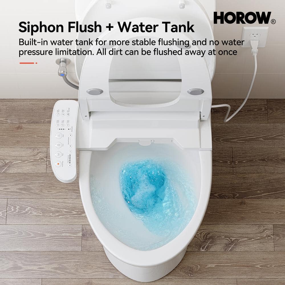 HOROW Elongated Bidet Toilet Dual Flush 0.8/1.28 GPF with Heated Seat