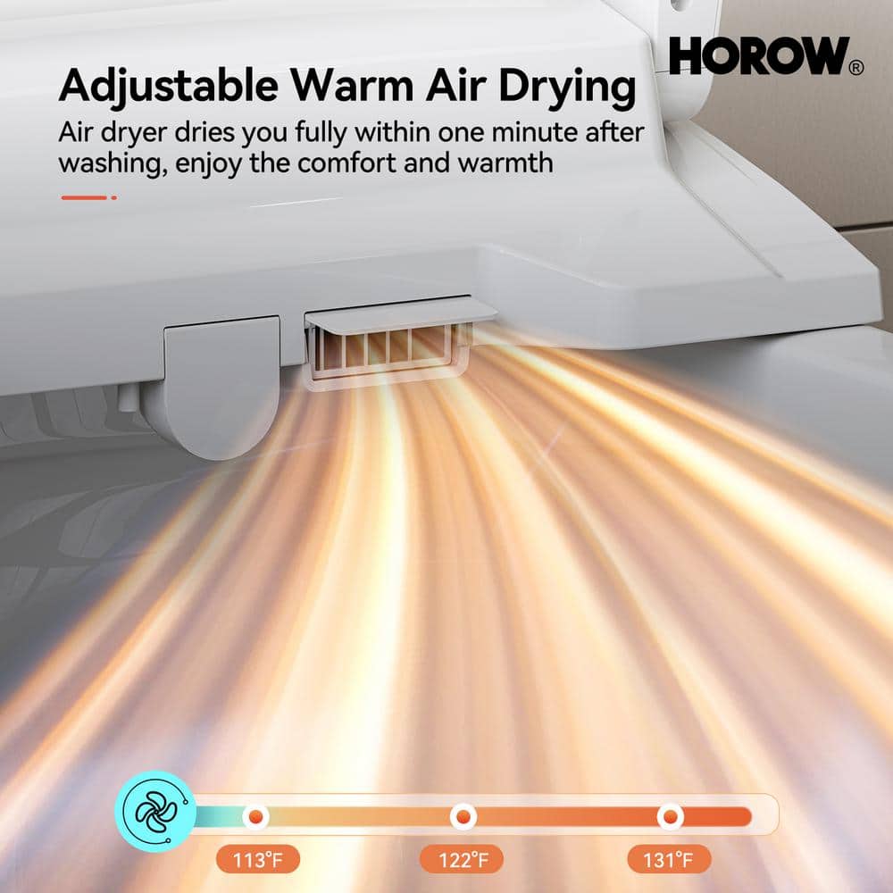 HOROW Elongated Bidet Toilet Dual Flush 0.8/1.28 GPF with Heated Seat