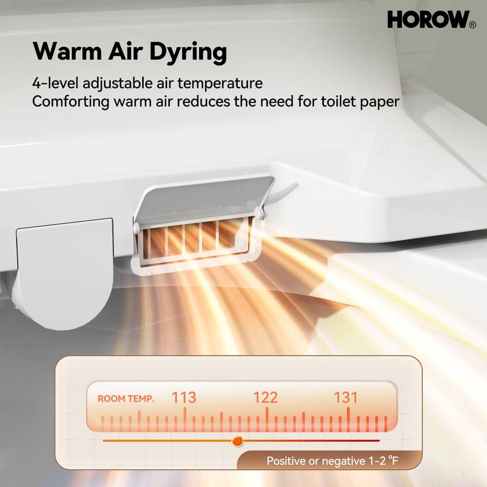 HOROW Dual Flush Elongated Smart Bidet Toilet - White