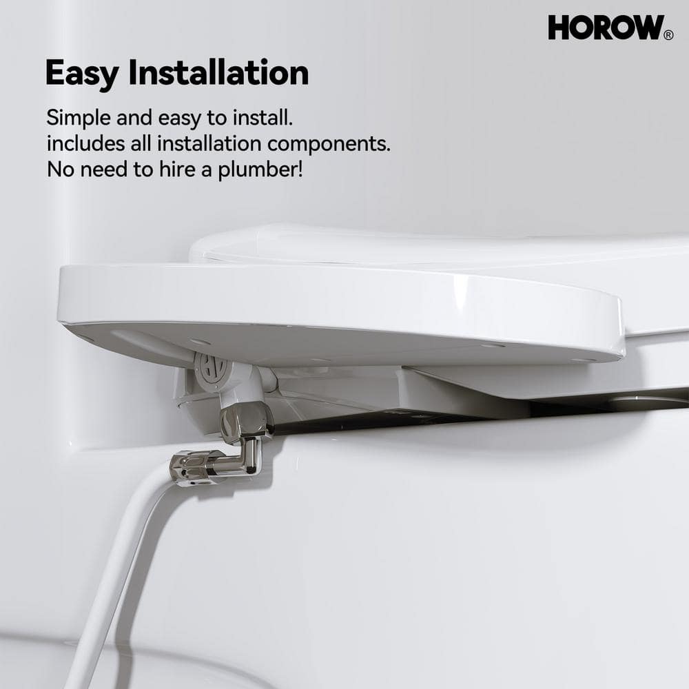 HOROW Dual Flush Elongated Smart Bidet Toilet - White