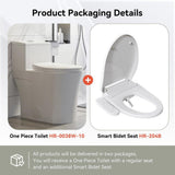 HOROW Dual Flush Elongated Smart Bidet Toilet - White