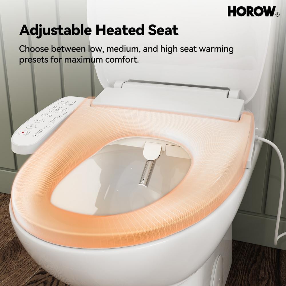 HOROW Dual Flush Elongated Smart Bidet Toilet - White