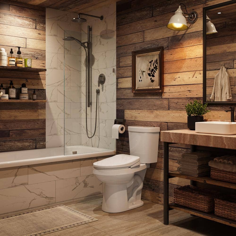 HOROW 17 in. ADA Dual Flush Elongated Toilet with Smart Bidet Seat