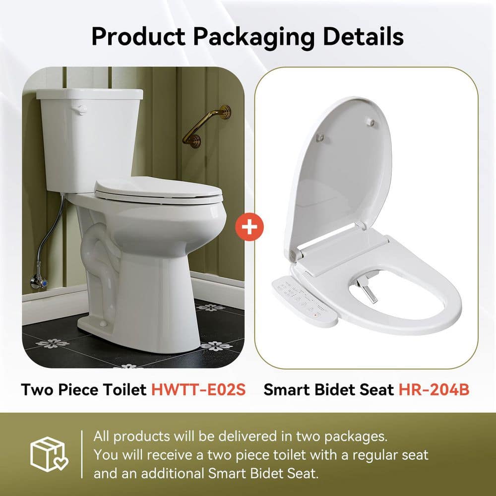 HOROW 19 in. Tall High-Efficiency Smart Bidet Toilet - 1.28 GPF