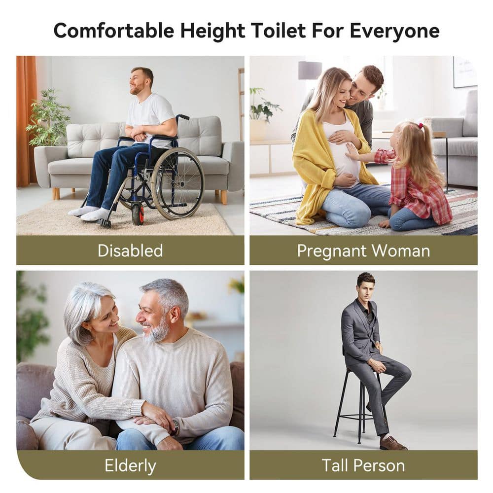 HOROW 19 in. Tall High-Efficiency Smart Bidet Toilet - 1.28 GPF