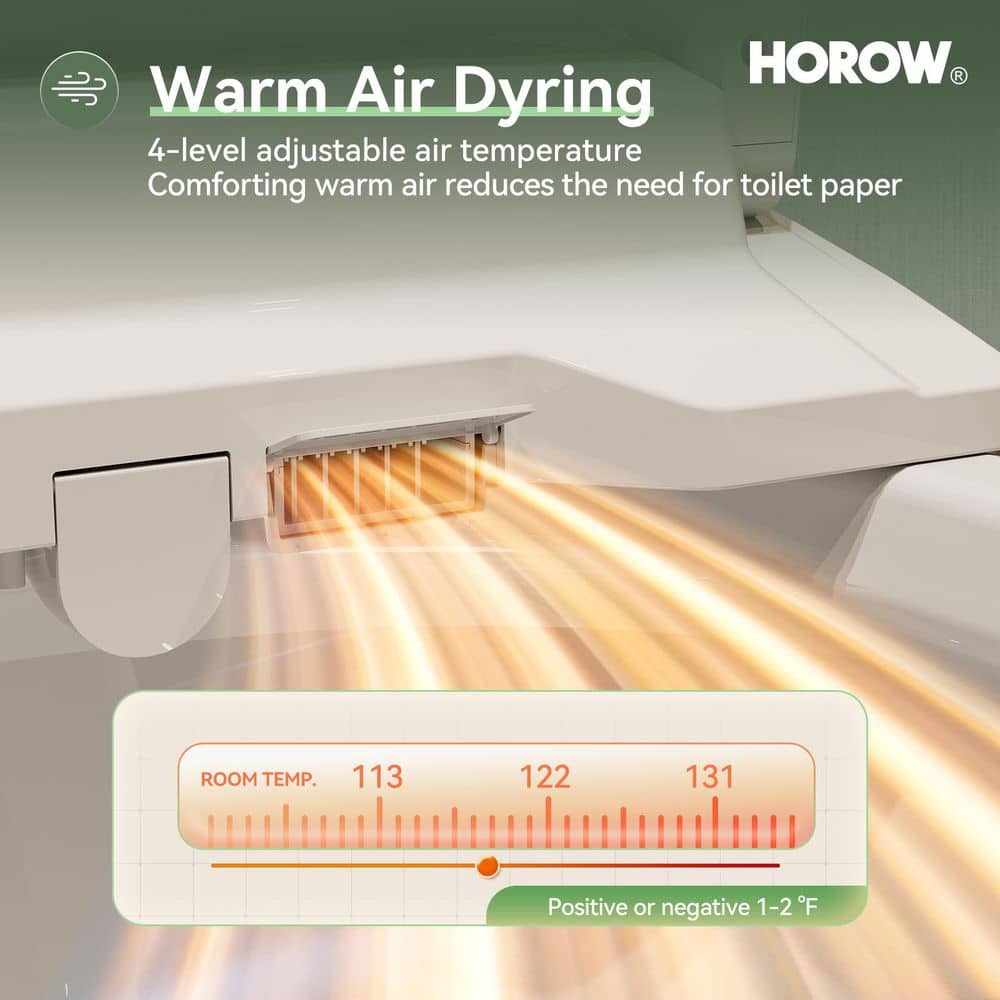 HOROW 21 in. Extra Tall Smart Bidet Toilet with 1.28 GPF - White