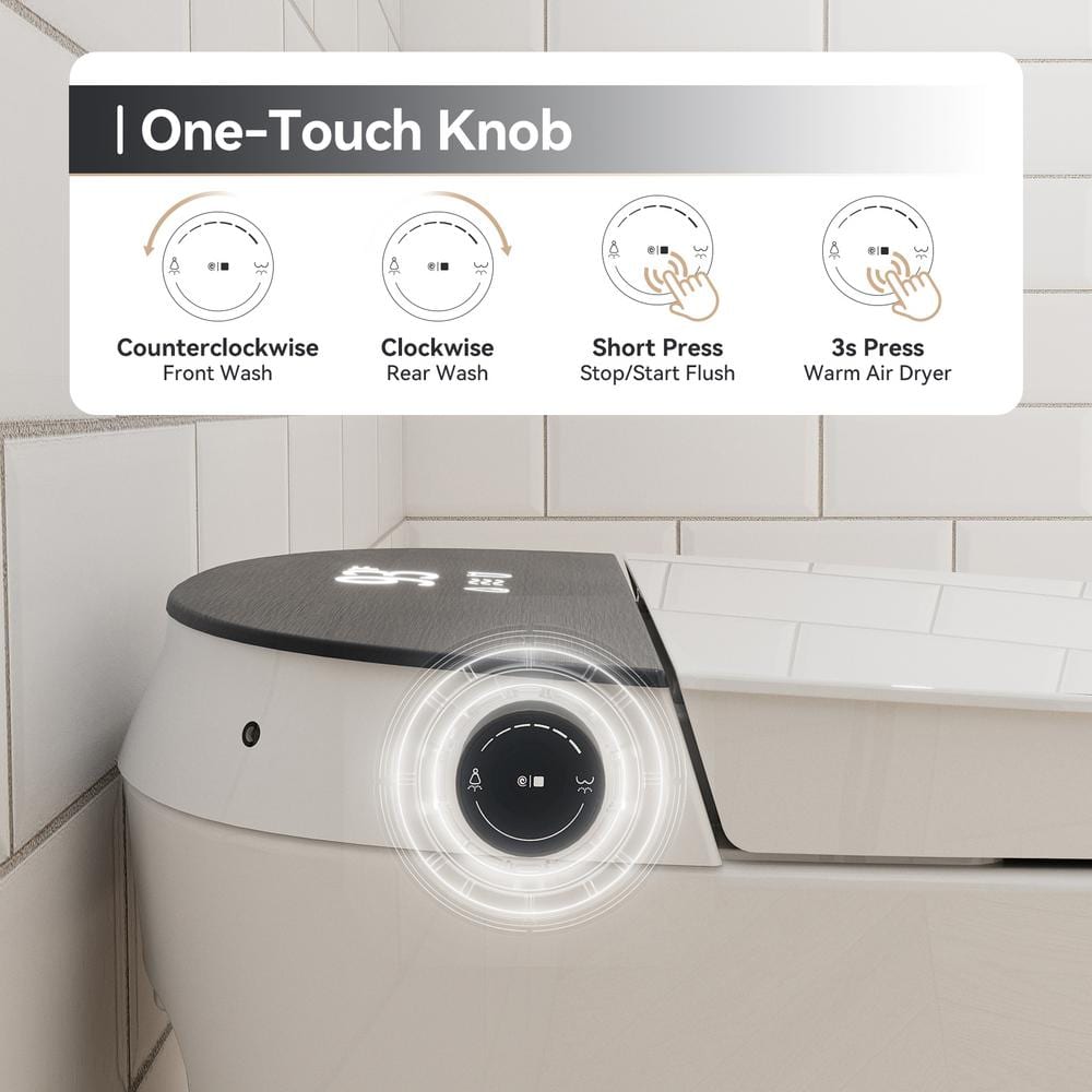 HOROW HR-Y8 1.11 GPF Smart Toilet Bidet with UV Light and Auto Flush